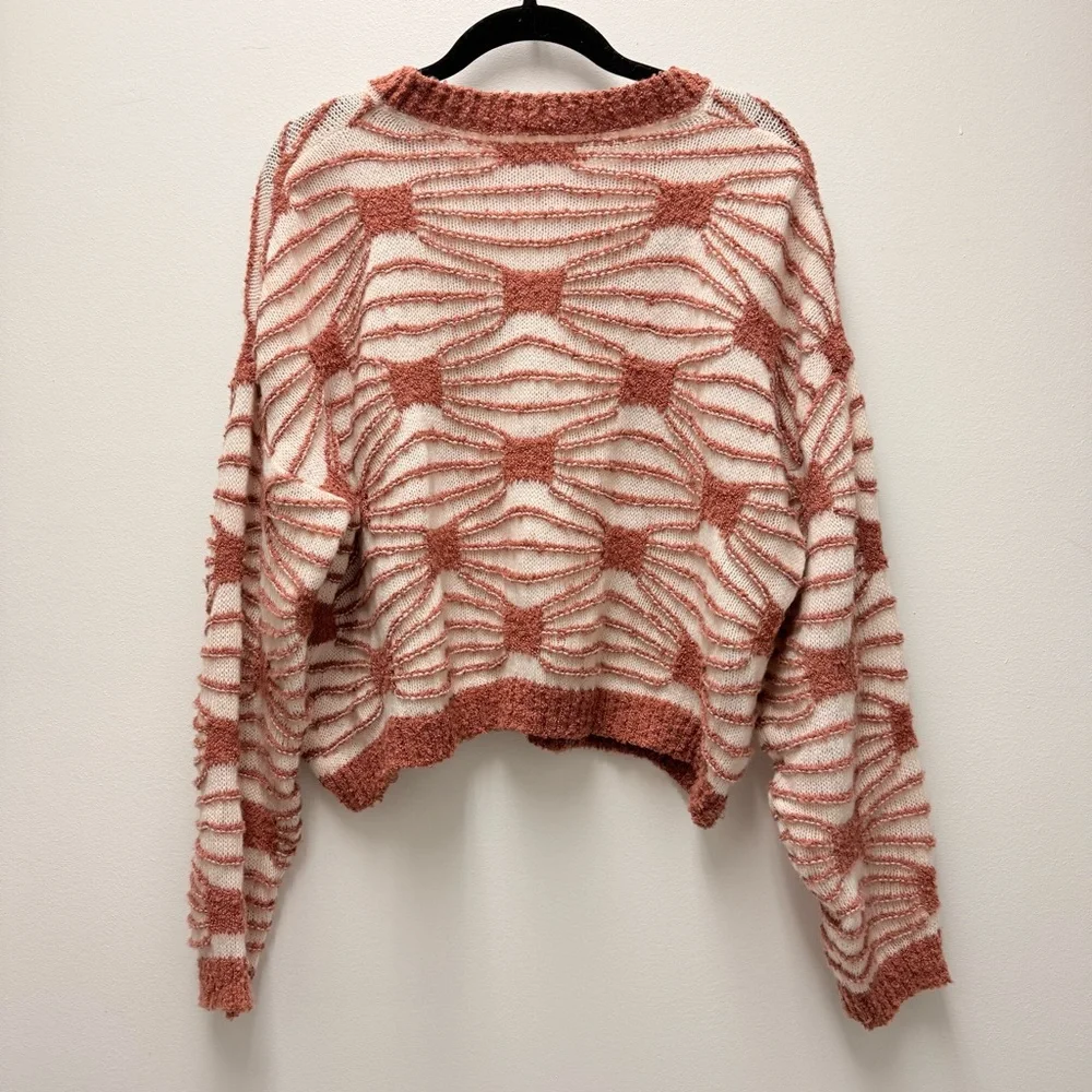 Illa Illa Marley Brown & Cream Patterned Sweater | Size Small